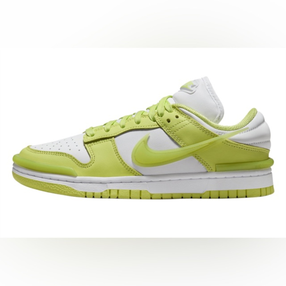 Women Nike Dunk Low Twist Lemon Twist Shoe Sneaker Size 9 Lime Green White